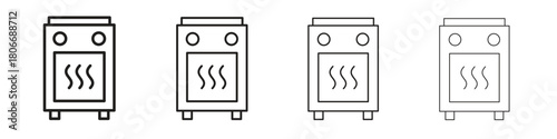 Oven icons. Simple solid style. thin stroke line icons