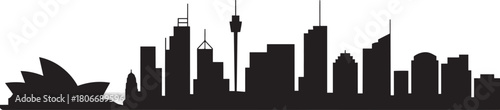 Sydney australia city skyline silhouette with opera house and modern high rise buildings vector illustration for travel graphic