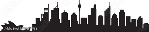 Sydney australia skyline silhouette illustration vector modern cityscape panorama with landmark buildings and famous architecture