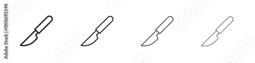 Scalpel path icons. Simple solid style. thin stroke line icons