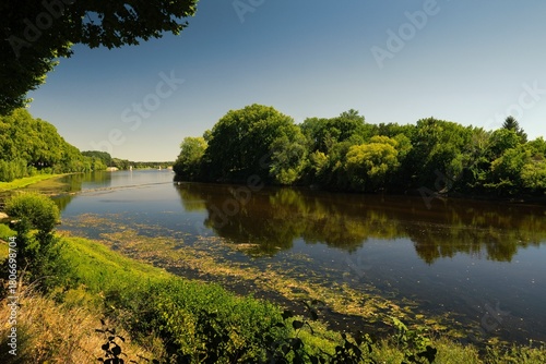Landscape whit the Vienne river in middle France