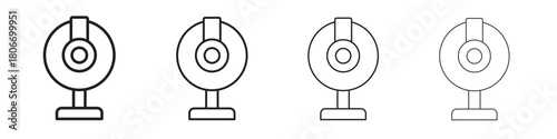 Webcam icons. Simple solid style. thin stroke line icons