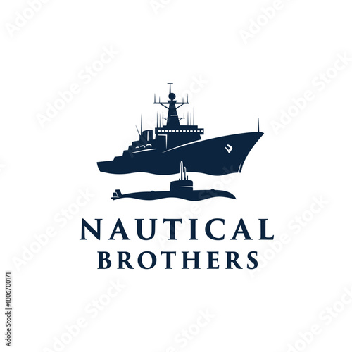 Nautical Brothers Navy Ship and Submarine Military Logo