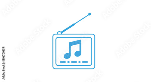Radio music icon isolated on for audio entertainment device