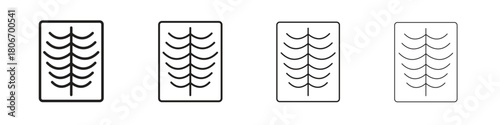 X ray icons. Simple solid style. thin stroke line icons