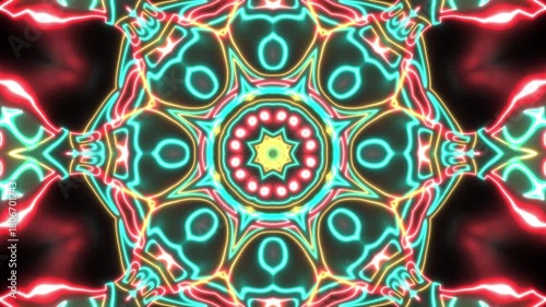 colorful glowing kaleidoscope loop background
