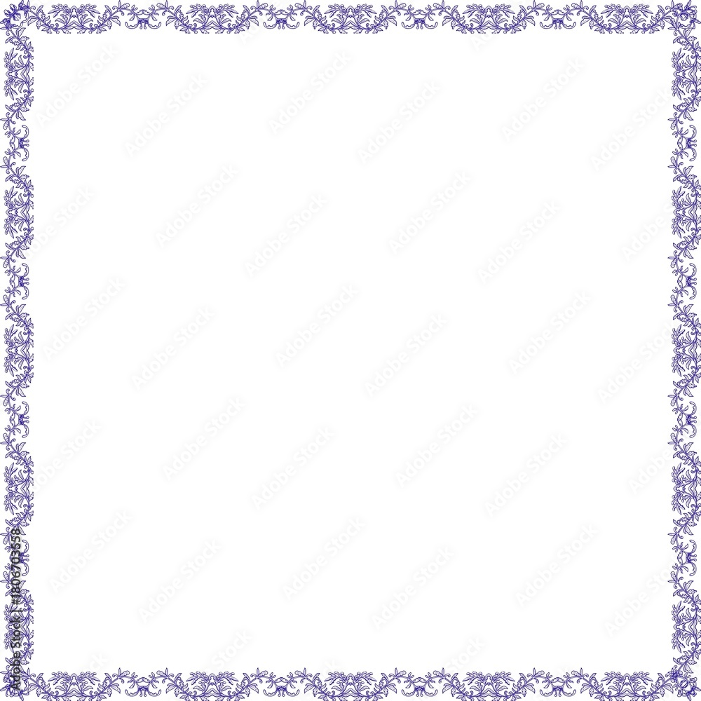 Obraz premium Simple Square Frame with White Background, Unique Square Frame, Border Frame and Amazing Photo Frame, Blue Color Frame