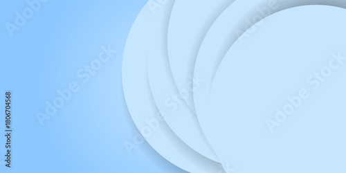 Blue pastel vector background with blue overlap paper layer on blue space curve line for text and message design