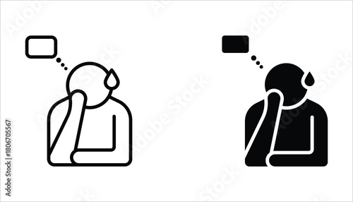 worry icon set, of vector icons isolated on a white background.