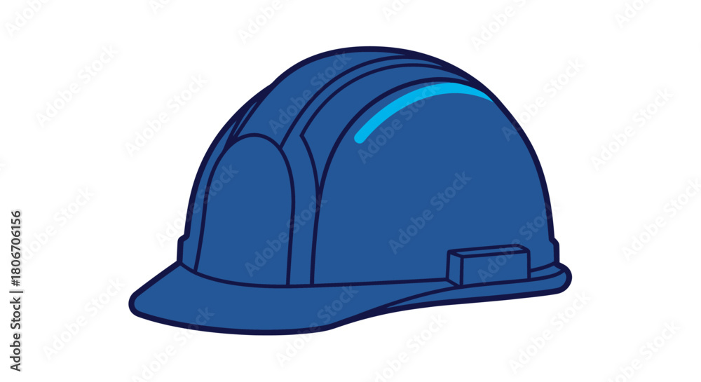 Fototapeta premium Blue construction hard hat shown in profile against a white background no background