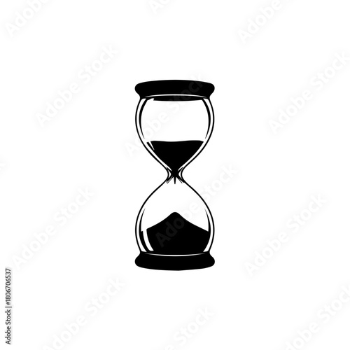 Hourglass Icon Illustration Representing Time, Deadline, and Urgency in Design