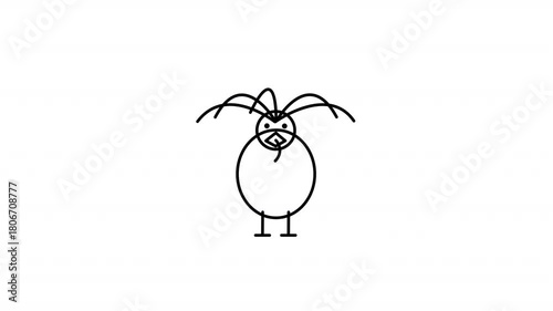 Lovely turkey illustrated jumping and smiling. Great clip for Thanksgiving day. Lottie style in transparent background. Loop.