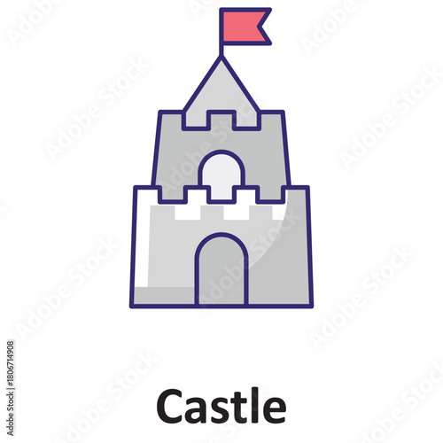 Castle Vector icon which can easily modify or edit