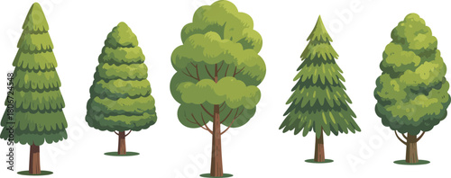 Tree illustration, forest design, stylized trees, coniferous tree, deciduous tree, foliage art, nature graphic, botanical drawing, landscape element, tree silhouette, seasonal vegetation,