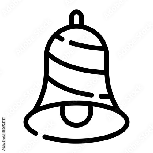 christmas bell line icon