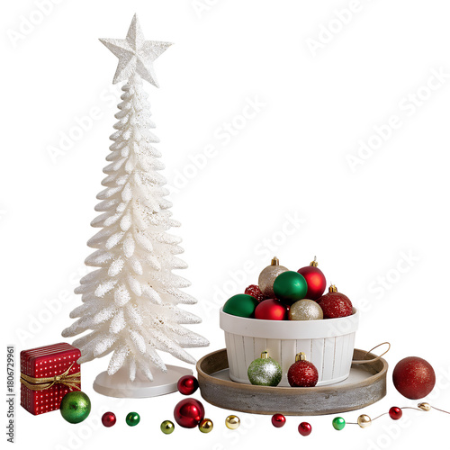 christmas tree and decorations