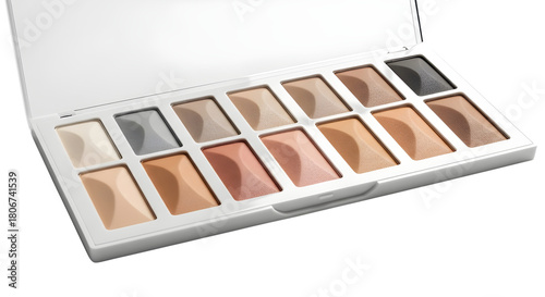 Eye shadow palette with neutral colors isolated PNG with Transparent Background