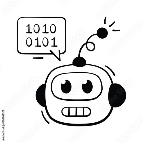 AI robot assistant used for automation and smart tasks, modern vector