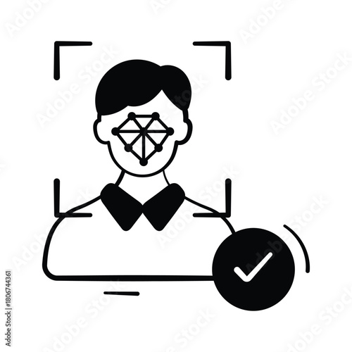 Take a look at this amazing hand drawn icon of face recognition