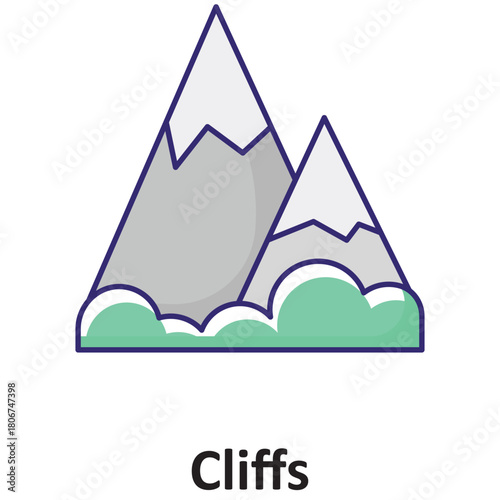 Cliffs Vector icon which can easily modify or edit