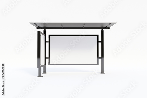 Modern bus stop mockup with blank advertising space ready for your designs and promotional messaging