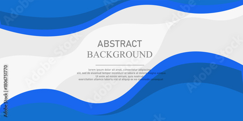 Orange and blue geometric business banner design. Creative banner design with wave shapes and lines for template. Simple design on white horizontal banner. Eps10 vector