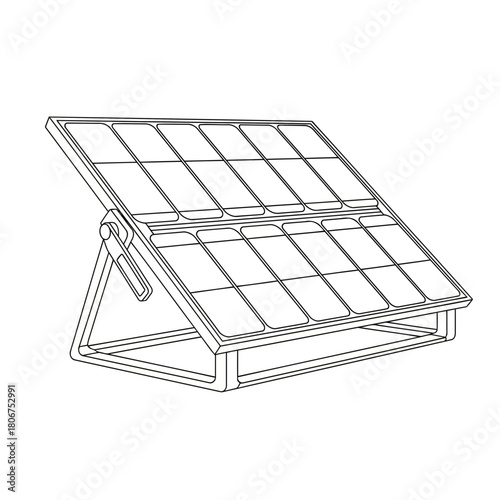 A sleek solar panel harnesses the power of the sun, providing clean and sustainable energy for a brighter future, isolated on