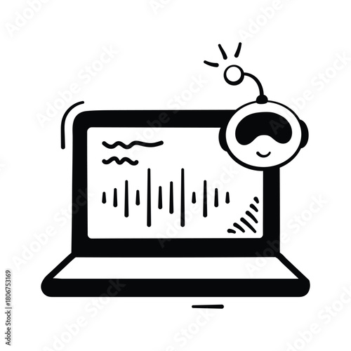 Take your hands on this amazing doodle style icon of voice generator