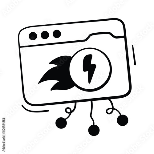 Grab this latest hand drawn icon of web performance