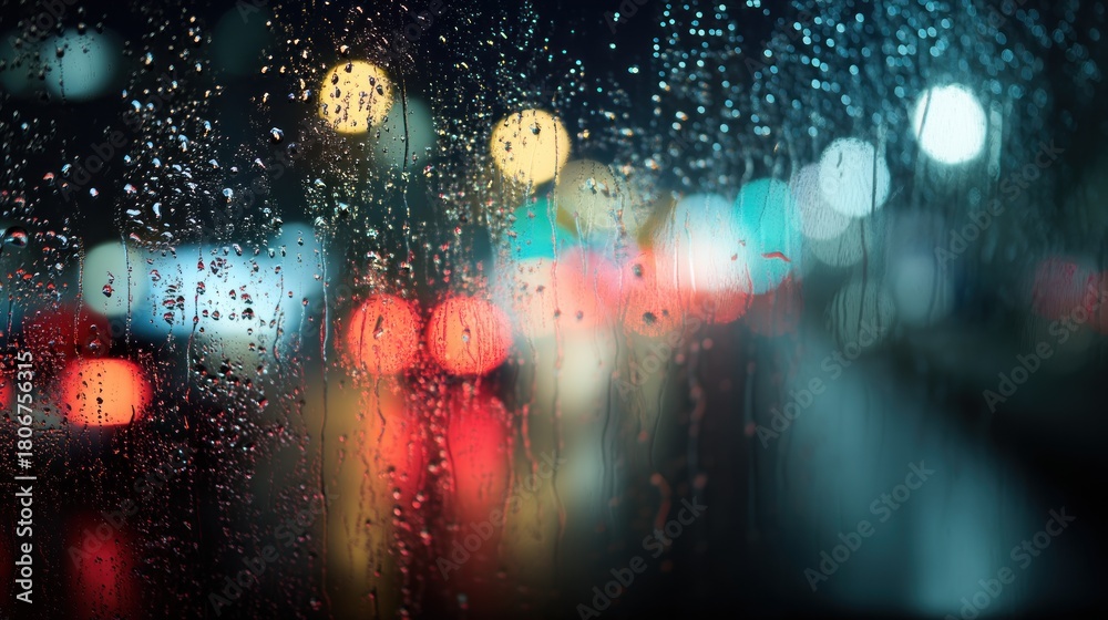 Fototapeta premium Rainy city night view