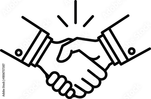 Handshake business deal partnership agreement collaboration icon vector eps silhouette