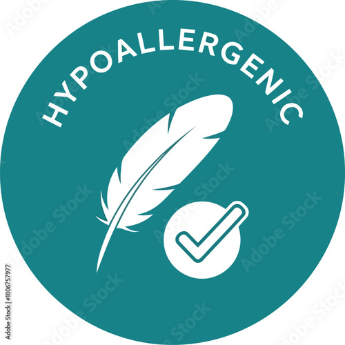 Hypoallergenic feather check mark gentle symbol clean comfort safe product icon vector