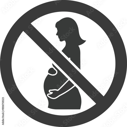 Prohibited pregnant woman symbol graphic forbidden icon healthcare medical concept vector