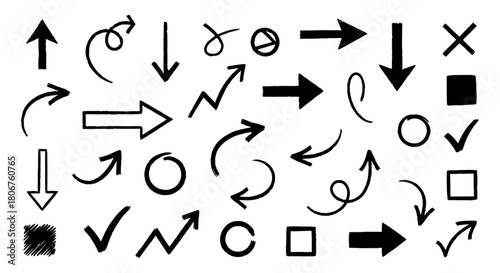 Hand Drawn Arrows Doodle Illustration Guide Your Design with Expressive Direction Marks