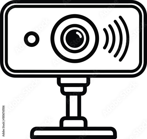 Webcam vector icon illustration for video conference and online meeting eps silhouette