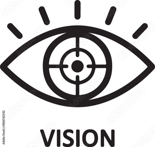 Eye target with vision slogan vector illustration