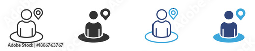 Street View icon set, Person in circle, vector illustration . 