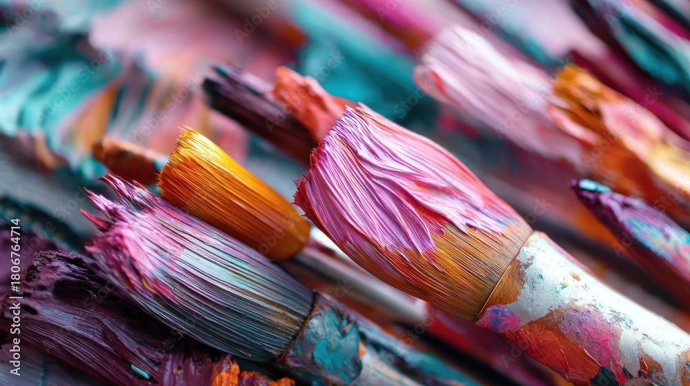Fototapeta premium Colorful paint brushes