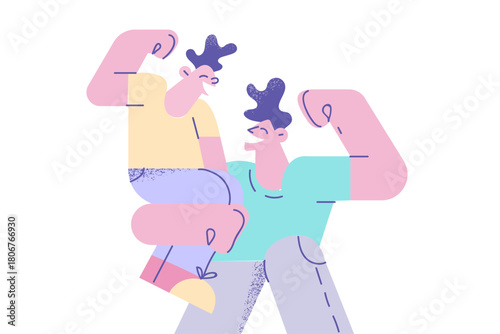 Happy childhood and parenthood concept