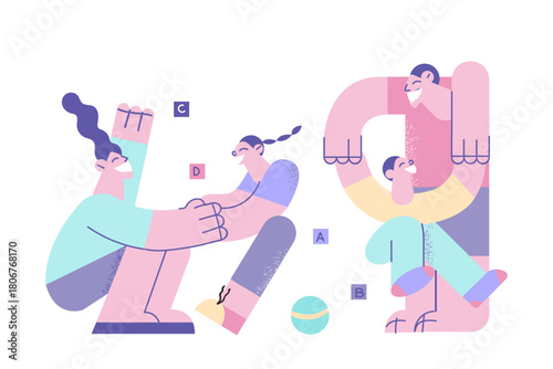 Happy family, childhood and parenthood concept