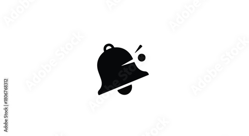 Simple black ringing bell icon symbolizing notification or alert