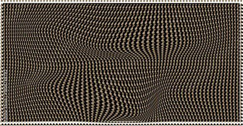 Wall in yellow and white brown, ocher polka dots. Stylish disco shiny golden paillette.