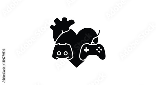 Digital connection and passion for gaming intertwined with the heart