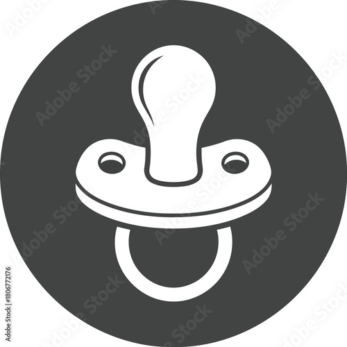 Simple pacifier icon graphic for baby care products and newborn essentials design concepts vector