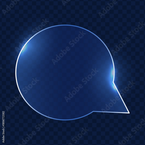 Blue dialog box with transparent effect for your design, put your text.