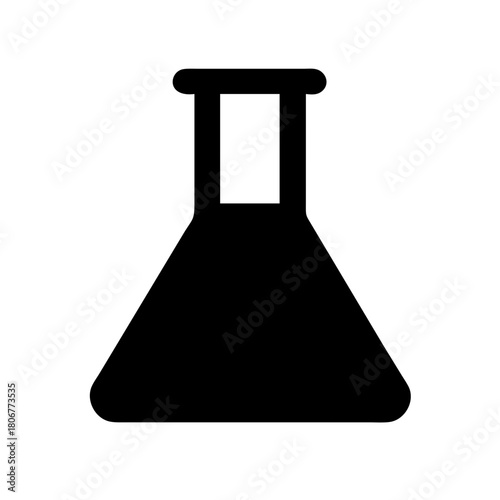 erlenmeyer flask lab equipment silhouette icon