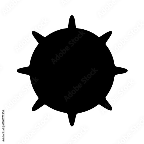 virus silhouette microbial science icon