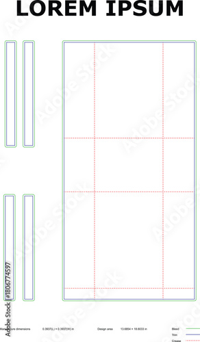 Box Dieline Template with Trim, Bleed, and Crease Lines