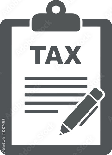 Tax form document with pen icon concept for financial planning and accounting vector