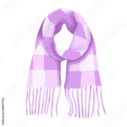 pink scarf with plaid pattern